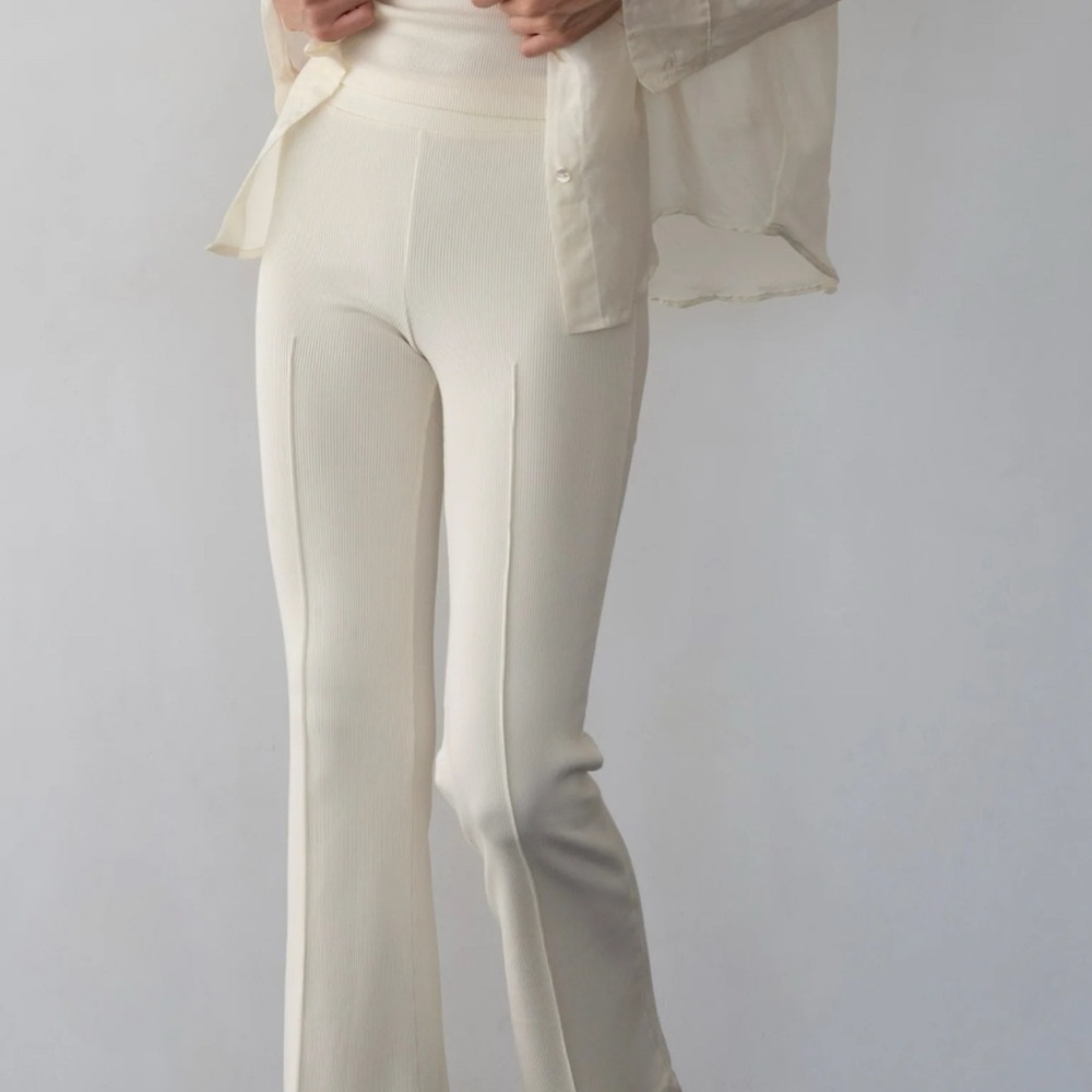 Donni Cream Flared Pants
